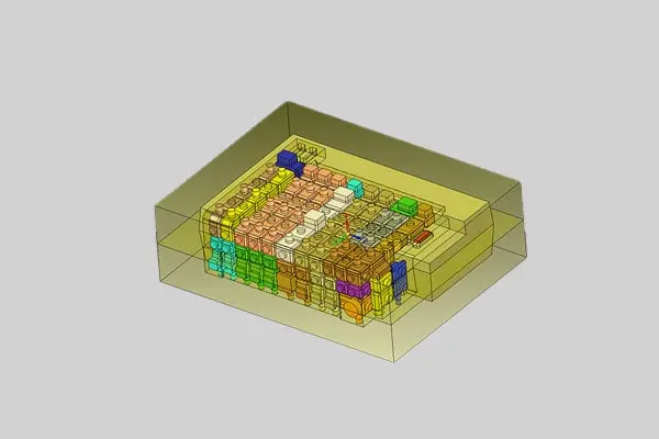 3D CAD design of a casting component using SolidWorks at Saturn Alba Iulia, showing the technical engineering and modeling stage.